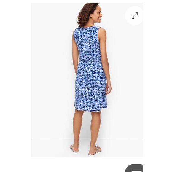 TALBOTS Watercolor Tile, casual pull over, sleeveless dress, size Medium - Picture 2 of 8